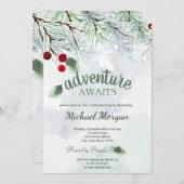 Abenteuer erwartet Kiefernwald-Branch-Ruhestand Einladung (Vorne/Hinten)