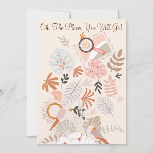 Abenteuer erwartet Little Explorer Boho Einladung (Rückseite)