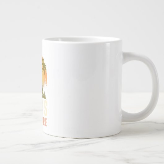 Abenteuer erwartet , lustiges Camping , Camping Id Jumbo-Tasse (Rechts)