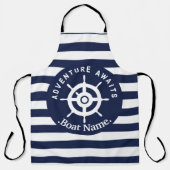 Abenteuer erwartet. Nennen Sie Ihr Boot. Schürze (Vorderseite)