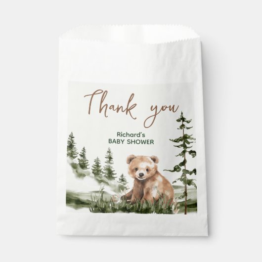 Abenteuer erwartet niedliche Waldbärendusche Geschenktütchen (Vorderseite)