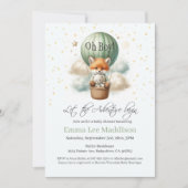 Abenteuer erwartet Oh Boy Fox in Hot Air Ballon Einladung (Vorderseite)