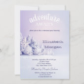 Abenteuer erwartet Pine Tree Forest Snow Retiremen Einladung (Vorderseite)