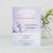 Abenteuer erwartet Pine Tree Forest Snow Retiremen Einladung (Stehend Vorderseite)