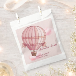 Abenteuer erwartet Pink Hot Air Ballon Baby Dusche Geschenktütchen