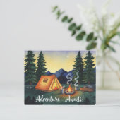 Abenteuer erwartet postkarte (Stehend Vorderseite)