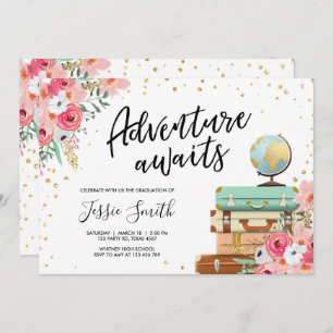 Abenteuer erwartet Reise-Abschluss-Party-Schule Einladung