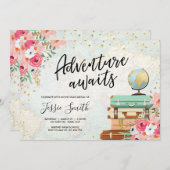 Abenteuer erwartet Reise-Abschluss-Party-Schule Einladung (Vorne/Hinten)