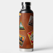 Abenteuer erwartet Vintage Reise Etikett Wasser Fl Trinkflasche (Rechts)