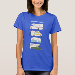 Abenteuer erwartet! Vintager Campervan Vanlife RV T-Shirt