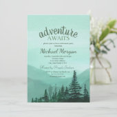 Abenteuer erwartet Waldgebirge Grüne Pension Einladung (Stehend Vorderseite)