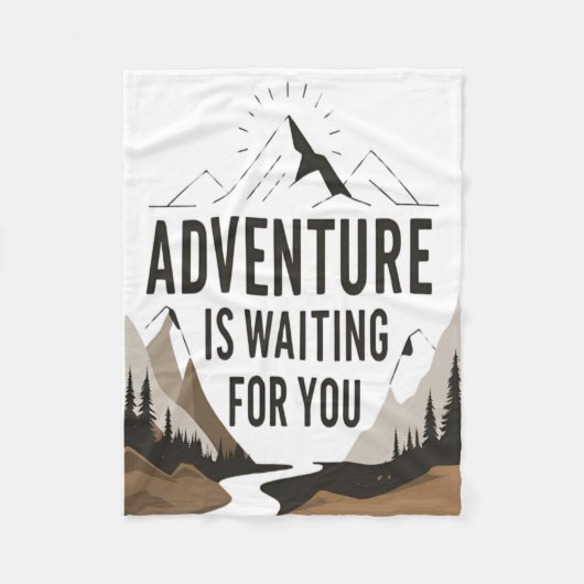 Abenteuer erwartet Wanderfreunde im Freien Fleecedecke (Vorderseite)