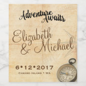 Abenteuer erwartet Weinflasche Etikett 2 (Einzelnes Label)