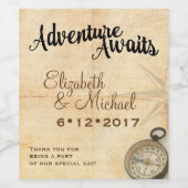 Abenteuer erwartet Weinflasche Weinetikett (Einzelnes Label)