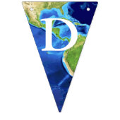 Abenteuer erwartet Weltkugel-Weiß-Buchstaben Wimpelkette (Zweite Fahne)