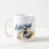 Abenteuer erwartet Wolfenkuchen mit Babyduschfavor Kaffeetasse (Links)