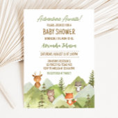 Abenteuer erwartet Woodland Animals Baby Shower Einladung