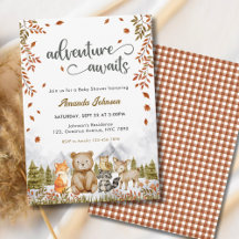 Abenteuer erwartet Woodland Animals Baby Shower