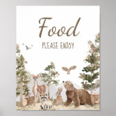 Abenteuer erwartet Woodland Animals Baby Shower Fo Poster (Vorne)