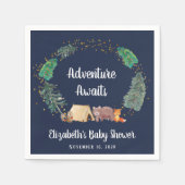 Abenteuer erwartet Woodland Animals Baby Shower Serviette (Vorderseite)