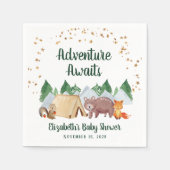 Abenteuer erwartet Woodland Animals Baby Shower Serviette (Vorderseite)
