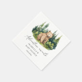 Abenteuer erwartet Woodland Bear Baby Shower Serviette (Ecke)
