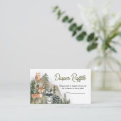 Abenteuer erwartet Woodland Diaper Raffle Begleitkarte (Stehend Vorderseite)