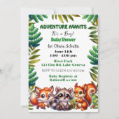 Abenteuer erwartet Woodland Fox Boy's Baby Shower Einladung (Vorderseite)