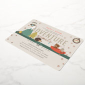 Abenteuer erwartet Woodland Girl Pink Baby Dusche Folieneinladung (Gedreht)