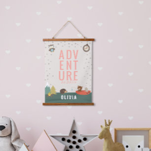 Abenteuer erwartet Woodland Girl Wall Deco Wandteppich Mit Holzrahmen