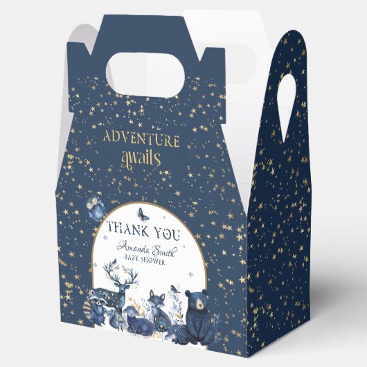 Abenteuer erwartet Woodland Night Animal Baby Show Geschenkschachtel (Geöffnet)