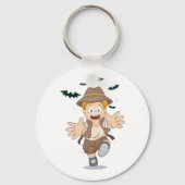 Abenteuer-Explorer-Kid läuft von Fledermäusen Schlüsselanhänger (Vorderseite)