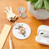 Abenteuer-Explorer-Kid läuft von Fledermäusen Schlüsselanhänger