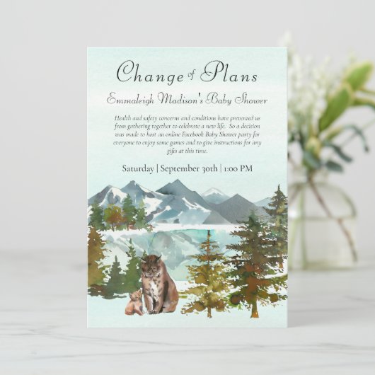 Abenteuer fängt an Rustikaler Luchs Änderung der P Einladung (Stehend Vorderseite)