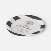 Abenteuer fängt Babyparty-Pappteller 7" an Pappteller (Schrägansicht)