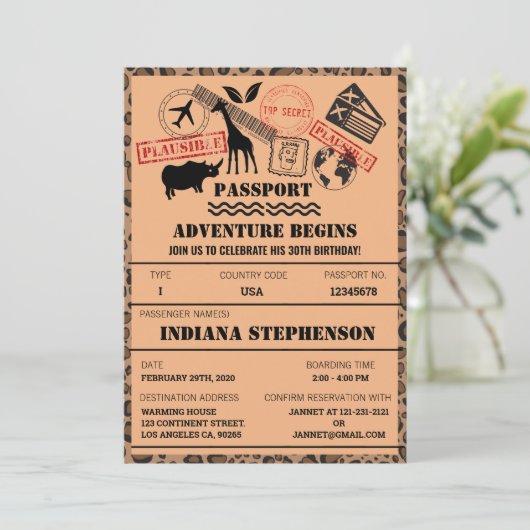 Abenteuer fängt einladung (Stehend Vorderseite)