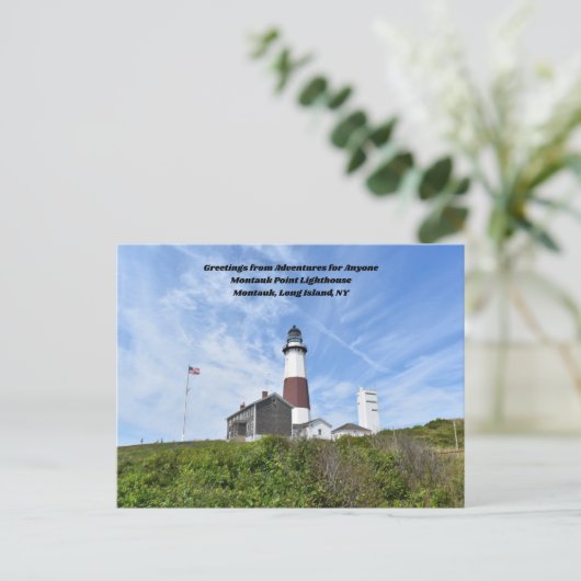 Abenteuer für jeden Montauk Leuchtturm Postkarte (Stehend Vorderseite)