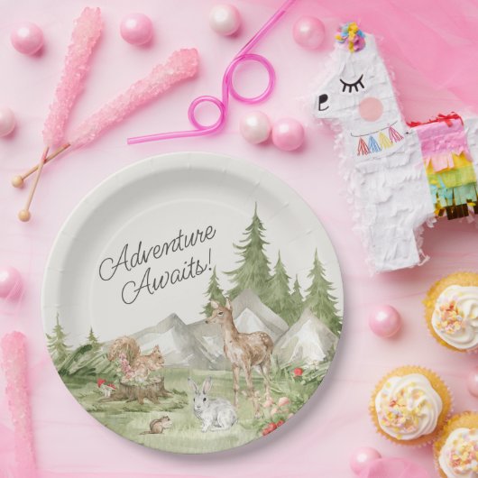 Abenteuer für Waldtiere erwartet Sie Pappteller (Party)