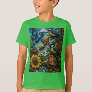 Abenteuer-Garten 3D-Mosaik-T-Shirt T-Shirt