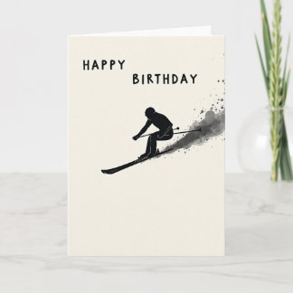 Abenteuer Geburtstag Ski Kunst Karte