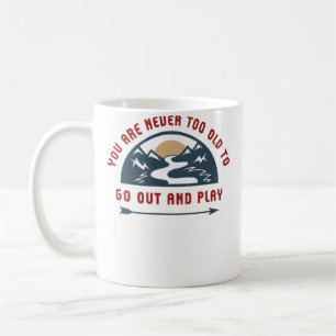 Abenteuer geh raus und spiel kaffeetasse