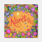 Abenteuer Gelber Spaß Blumen Moderne Inspirivität Magnet (Vorne)