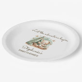 Abenteuer heißt Teddy Bear Baby Shower nennen Pappteller (Schrägansicht)