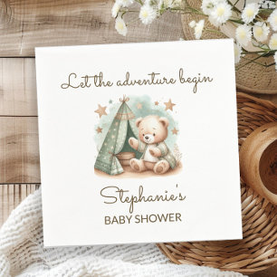 Abenteuer heißt Teddy Bear Baby Shower nennen Serviette