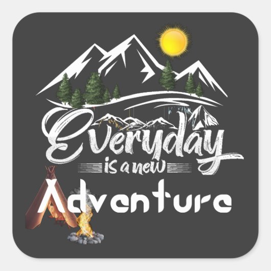 Abenteuer heute quadratischer aufkleber (Vorderseite)