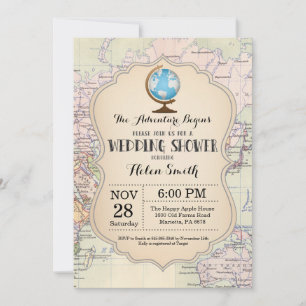 Abenteuer Hochzeitsdusche Einladung Karte Reise