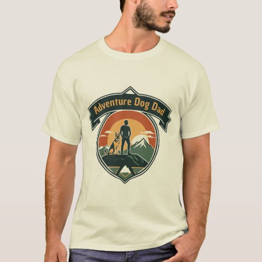 Abenteuer-Hunde-Vater T-Shirt (Vorderseite)