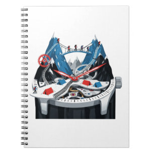 Abenteuer im Time Mountain Clock Notebook Notizblock