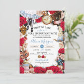 Abenteuer im Wunderland Mad Tea Party Einladung (Stehend Vorderseite)