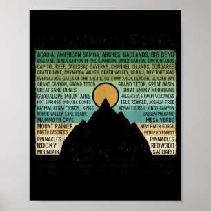 Abenteuer in 63 Nationalparks bewahren und schütze Poster
